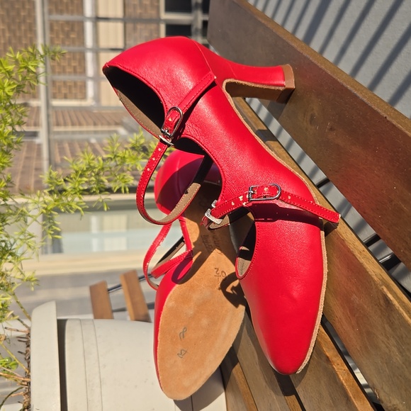 Very Fine PP201 Red 3” Cuban Heel Salsa Latin Dance Shoes 6.5 - Picture 6 of 17